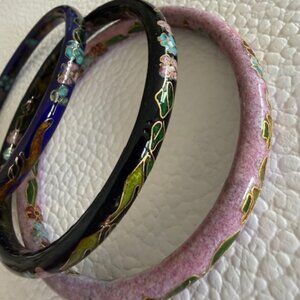 cloisonne bracelets bangle set of 3